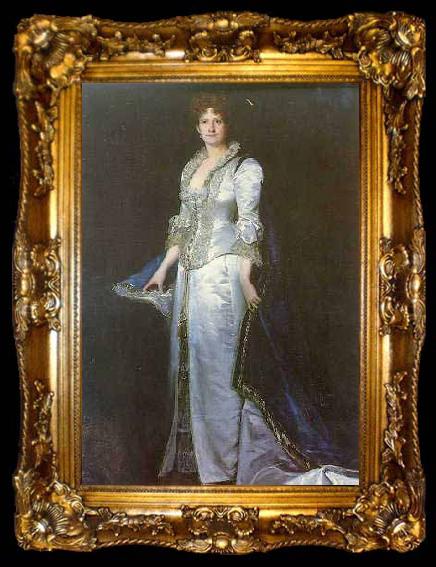 framed  unknow artist Portrait of Queen Maria Pia of Portugal, ta009-2